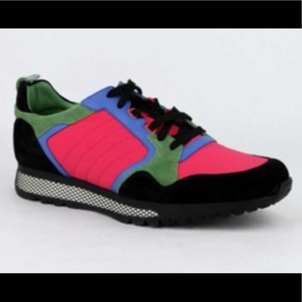 Gucci Mens Gucci Multi-color Suede Running Rubber Sole Sneaker Sz 12